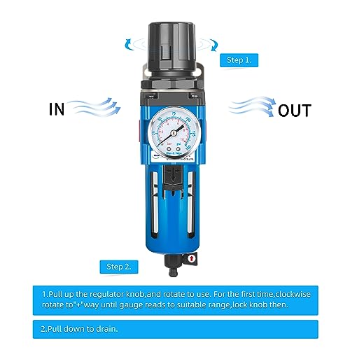 NANPU 3/4" NPT Compressed Air Filter Regulator Combo Piggyback - size: 3/4" NPT