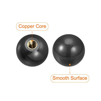uxcell 6Pcs Threaded Ball Knobs, M8 Female Thread Thermoset Ball Knob - color: Black, size: M8x1.18''