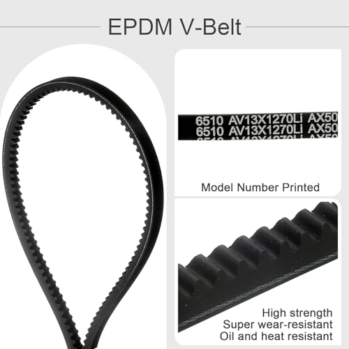 uxcell AX50 EPDM V-Belt, Raw Edge Cogged Industrial Rubber V Belt 1/2" Width x 50" Inside Circumference - size: AX50