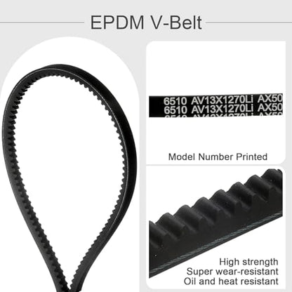 uxcell AX50 EPDM V-Belt, Raw Edge Cogged Industrial Rubber V Belt 1/2" Width x 50" Inside Circumference - size: AX50