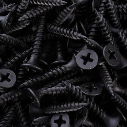 100 PCS #4 X 3/4 Inch Black Oxide Coated Flat Head Phillips Wood Screw, Stainless Steel 18-8 (A2) Fully Threaded 4 X 3/4'' Screws by TPOHH - size: #4 X 3/4 inch