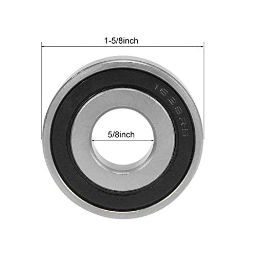 uxcell 1628-2RS Deep Groove Ball Bearings 5/8x1-5/8x1/2" Chrome Steel - size: 5/8"x1-5/8"x1/2"