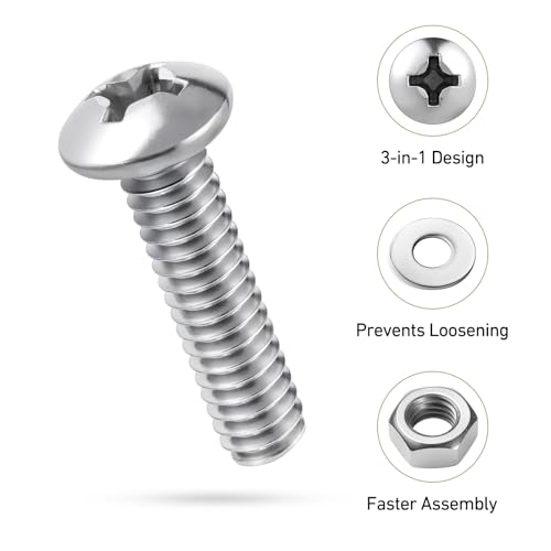 360Pcs Machine Screws and Nuts Assortment Kit,#6-32#8-32#10-24 Nuts and Bolts Washers 304 Stainless Steel,Phillips Pan Head Bolts Assorted with Case Full Thread,for Automotive,Machinery - size: #6#8#10 360PCS Machine SS