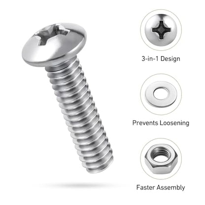 360Pcs Machine Screws and Nuts Assortment Kit,#6-32#8-32#10-24 Nuts and Bolts Washers 304 Stainless Steel,Phillips Pan Head Bolts Assorted with Case Full Thread,for Automotive,Machinery - size: #6#8#10 360PCS Machine SS