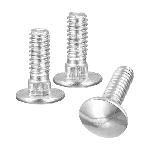 uxcell 1/4-20x5/8 Carriage Bolt, 10pcs Round Head Square Neck Screws, 304 Stainless Steel, Fully Threaded, Silver - size: 1/4-20x5/8"