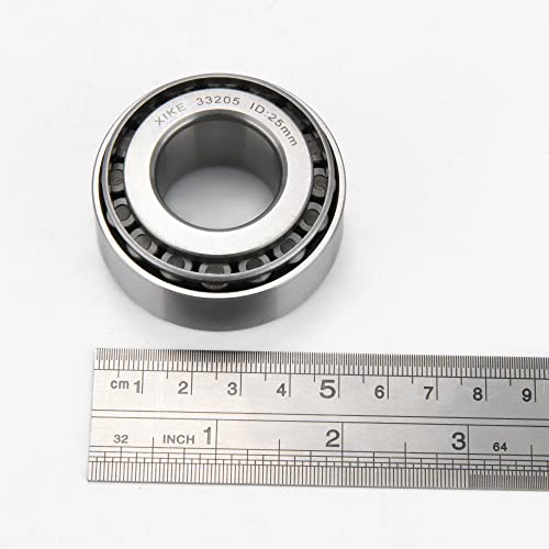 XIKE 2 Pcs 33205 Tapered Roller Bearings 25x52x22mm Cone and Cup Set. - size: 33205 25x52x22mm