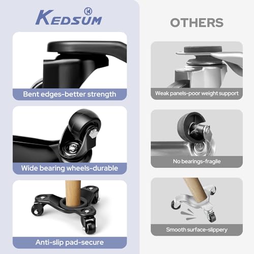 KEDSUM 1000LBS Furniture Dolly, 8 in Heavy Duty Moving Dolly with 3 Wheels - size: 8 inch