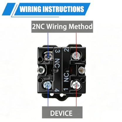 mxuteuk 10PCS 22mm 2 NC Red Mushroom Emergency Stop Push Button Switch AC 660V 10A,HB2-ES544 - color: Red/HB2-ES545-10PCS, size: 2NC