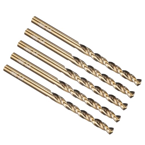 PATIKIL 4mm Drill Bit M42 8% Cobalt HSS 135° Gold Finish 5Pcs - size: 4mm