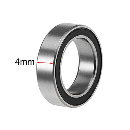 uxcell 6700-2RS Deep Groove Ball Bearings Z2 10mm x 15mm x 4mm Double Sealed Chrome Steel 10pcs - size: 10mm x 15mm x 4mm
