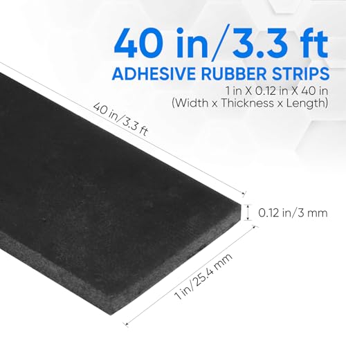 Rubber Strips Solid Rubber Sheets, 1” Wide x 1/8" Thick x 3.3' Long - size: 1” Wide x 1/8" Thick x 3.3' Long