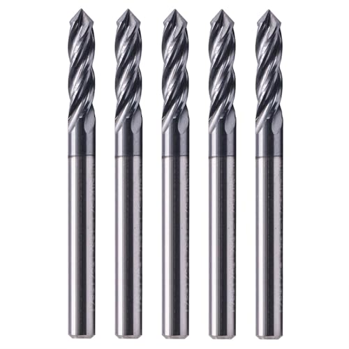 4 Flute 90° Solid Carbide Drill Mill Set(5Pcs, 1/8"), AlTiN Coated - size: 5Pcs 1/8"