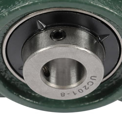 findmall 4 Pcs UCF201-8 1/2 inch Bore Pillow Block Bearing, 4-Bolt Flange Mount Solid Cast Iron Base, Self-Aligning