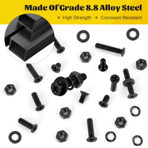 760pcs M4 Flat Head Screws Assortment Kit, M4x6/8/10/12/16/18/20 mm - size: M4 760pcs