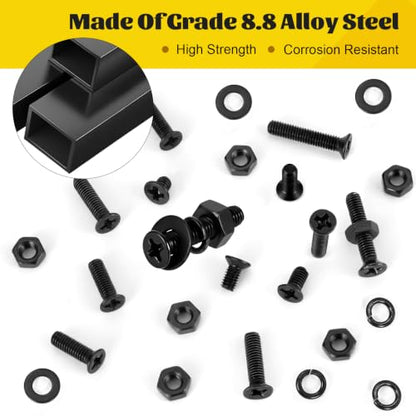 760pcs M4 Flat Head Screws Assortment Kit, M4x6/8/10/12/16/18/20 mm - size: M4 760pcs