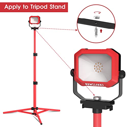 CRAFTSMAN 1100 Lumens 4000K LED Tiltable Portable Work Light, 1 PK - color: Red