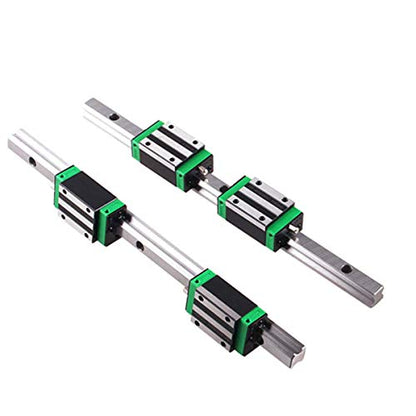 Linear Guide Rail 2 X HGR 15-300mm Linear Slide Rail + 4 X Bearing Blocks Linear Guideway Rail for DIY CNC Routers Lathes Mills - size: 300mm, style: Linear Rail HGR15 with Green Bearings