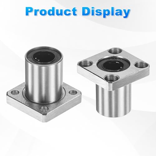 PATIKIL LMK12UU Linear Ball Bearings 12mm Bore Dia 21mm OD 32mm Long 4.5mm Hole, 4Pcs Round Flange Linear Motion Bushing Double Side Rubber Sealed Rod Liner Shaft for Machine 3D Printer - size: 12mm