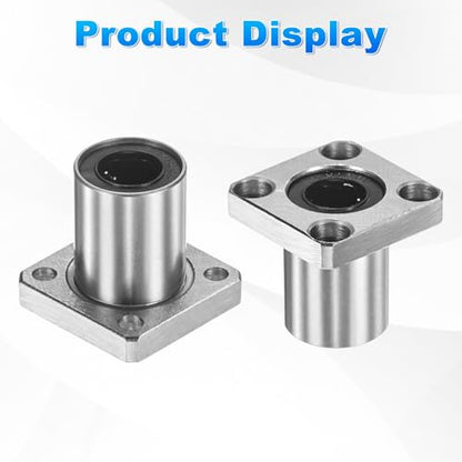 PATIKIL LMK12UU Linear Ball Bearings 12mm Bore Dia 21mm OD 32mm Long 4.5mm Hole, 4Pcs Round Flange Linear Motion Bushing Double Side Rubber Sealed Rod Liner Shaft for Machine 3D Printer - size: 12mm