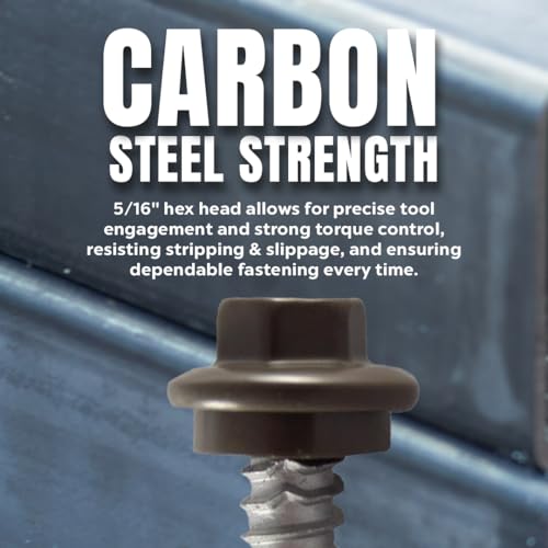 Metal Depot Orange Burnished Slate Lap Stitch Screw #14 x 7/8 Self-Tapping - color: Burnished Slate