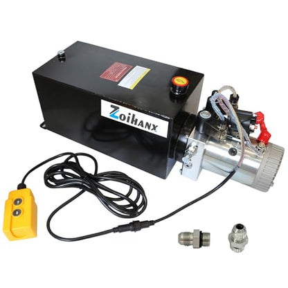 Hydraulic Power Unit,10 Quart Double Acting Metal Reservoir Pump - size: 10 Quart Double