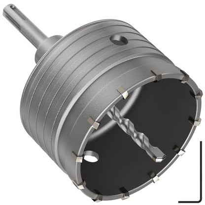 DAIMIT Concrete Hole Saw 115mm / 4.52" with 220mm SDS Plus Shank Connecting Rod, Hole Saw Tool Set for Concrete Cement Brick Stone Wall Drilling - size: 115MM