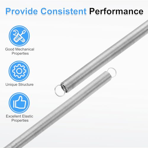 uxcell 2Pcs Extension Springs, 0.6x7x300mm/0.02x0.28x11.81in 304 Stainless Steel Extended Compression Spring Steel Dual Hook Tension Springs for Machinery Construction Home Repairs - size: 0.6x7x300mm