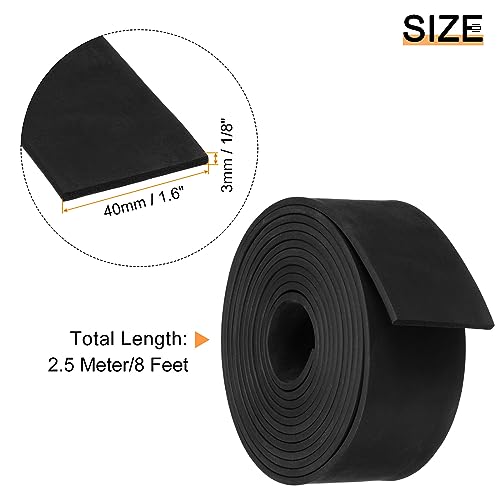 uxcell EPDM Rubber Foam Sheet Strip 1/8" T x 1.6" W x 8' L Rubber Sheet Rolls Weather Strip for DIY Gasket, Crafts, Insulation - size: 1/8" T x 1.6" W x 8' L