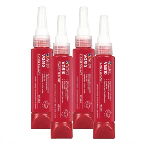VG510 High Temp Gasket Maker Anaerobic Flange Sealant, Instant Seal for Automotive Engines, Fluid Resistant, 50ml, 4-Pack - style: 50ml-4 Pack