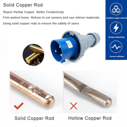 1Set 125A 3Pin Male+Female Connector,(Compatible with 100amp),Industrial Waterproof Receptacle, IP67 Industrial Plug&Socket,Cable Coupling Connector,IEC60309 220V-250V 2P+E 6H - style: 3Pin Connector Set