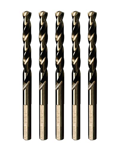 5% Cobalt Hss Drill Bits Set (1/4" x 5PCS) for Stainless Steel and Hard Metal - size: 1/4 in (5PCS)