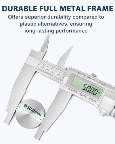 20 Inch Digital Caliper with 4 Inch Jaw, Full Metal Frame - size: 20"/ 500mm