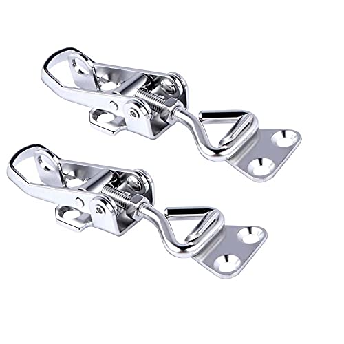 2PCS Toggle Latch Clamp Stainless Steel Cabinet Hinge Lockable clamp,Boat Anti Rattle Latch