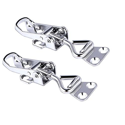 2PCS Toggle Latch Clamp Stainless Steel Cabinet Hinge Lockable clamp,Boat Anti Rattle Latch