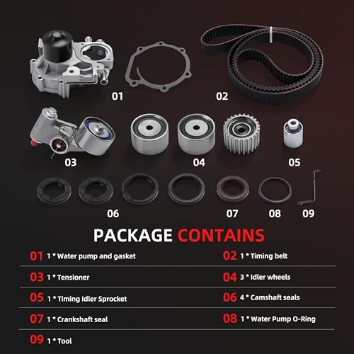 Engine Timing Belt Kit for Subaru Impreza 02-14,for Forester 04-06 - size: for Forester/ Impreza/ Baja/ 9-2X/