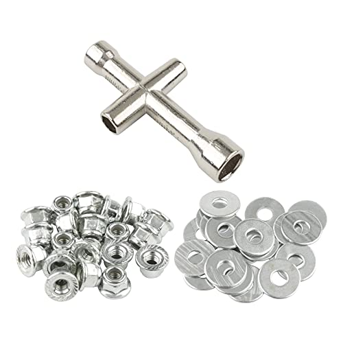 M4 Lock Nuts & Washers for RC Vehicles, Silver - color: Silver