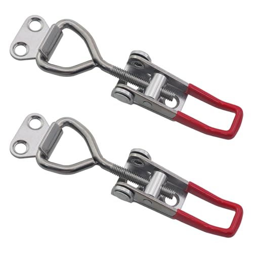 2PCS 4001 Style Quick Clamp Hold Down Clamp Stainless Steel Toggle Latch Adjustable Quick Release Latches For Smoker Lid Cabinet Door Storage Box Tool Fixture and Workpiece Positioning