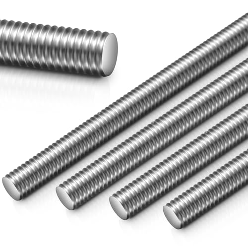 Blulu 4 Pcs 3/8"-16 Fully Threaded Rod, 36" Length - size: 3/8"-16 x 36"