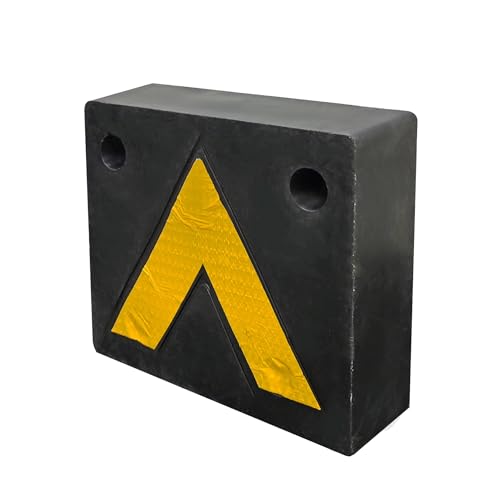FixtureDisplays® Rubber Bumper Block Dock Buffer 12.6 X 11.02 X 3.74 Inchs Rectangle with Yellow Safety, Easy Installation for Enhanced Safety for Chassis/Trailers/Truck 16151
