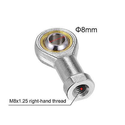 uxcell 4pcs SI8TK PHSA8 M8 Female Rod End Bearing M8x1.25 Right Hand Thread, Self-Lubricating Joint Rod Ends, Includes Jam Nut - size: M8