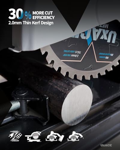 8-Inch 42-Tooth Circular Saw Blade, 5/8-Inch Arbor, Ferrous Metal, Steel Cutting Blade, Carbide Tip, Thin Kerf, for Channel, EMT Conduit, Angle Iron, Threaded Rod, Flat Bar - size: 8", 5/8'' Arbor, 42T