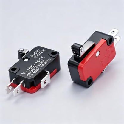 Twidec/6Pcs Micro Limit Switch Short Hinge Roller Lever Arm Switch for Arduino V-155-1C25 - style: V-155-1C25