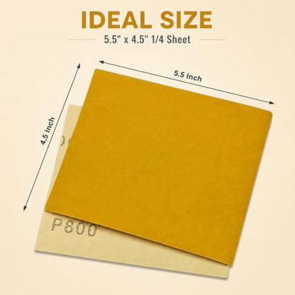 40 Pcs 1/4 Sheet Sandpaper, 600 Grit Premium Sand Paper for Wood Metal Automotive, 5.5" x 4.5", Wet/Dry Use, Palm Sander & Hand Sanding - style: Gtit 600