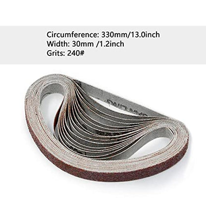 Sanding Belts, Abrasive Sanding Belts, Belt Sander Sandpaper, Aluminum Oxide Sanding Belts (240 Grit, 1.2 x 13 Inch) - style: 240 Grit