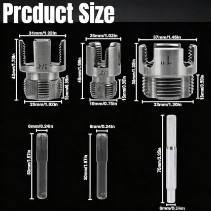 3Pcs PVC Pipe Threader Tool - 1/2" & 3/4" & 1" Dual-Function Internal External Pipe Threading Tool for Water Pipe (1") - size: 1"