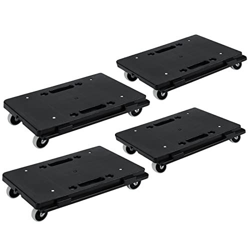 Nellyke Furniture Dolly, 4 Pack Small Flat Moving Dolly, Furniture Movers with 4 Wheels, 500Lbs Capacity, Connectable and Portable Dollies for Heavy Appliance, Black - color: Black/4 Pack-m