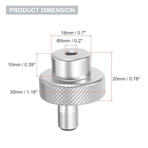 HARFINGTON Aluminum Alloy Handwheel 30mm OD 5mm Bore Lathe Hand Wheel with Rotate Handle Aluminum Milling Machine Handle with Wrench and 2pcs Screws for Milling Machine Lathe, Silver Tone - size: 30mm x 5mm