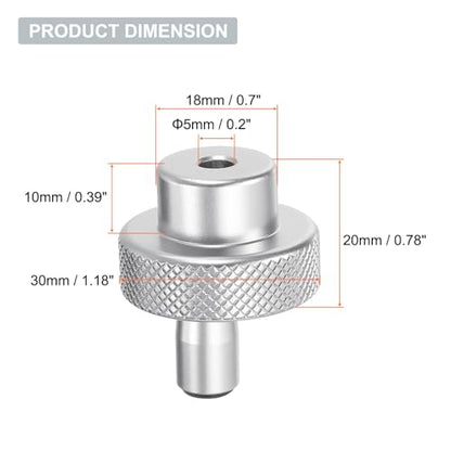 HARFINGTON Aluminum Alloy Handwheel 30mm OD 5mm Bore Lathe Hand Wheel with Rotate Handle Aluminum Milling Machine Handle with Wrench and 2pcs Screws for Milling Machine Lathe, Silver Tone - size: 30mm x 5mm
