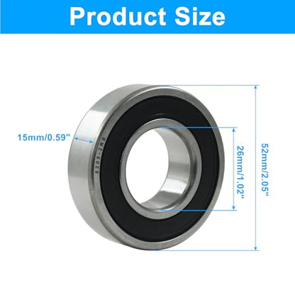 6205 2RS Ball Bearings, 25mm x 52mm x 15mm