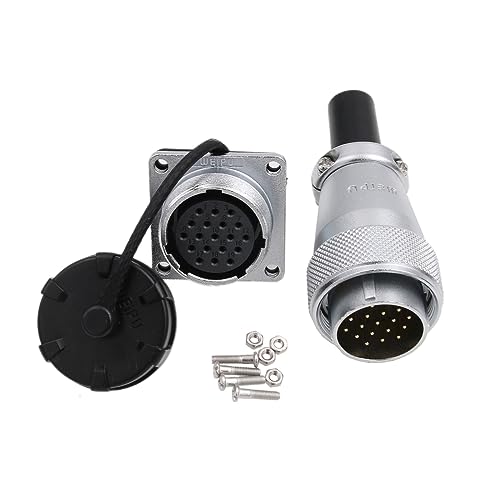 WS24 19 Pin Aviation Circular Power Electrical Connector 5A 500V Male Cable Plug + Female Panel Socket Dustproof Industrial Metal Shell - size: 19 pin 5A